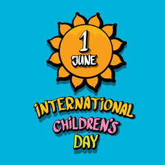 Fototapeta na wymiar 1 june international childrens day background.