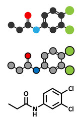 Propanil herbicide molecule.