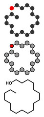 Stearyl alcohol molecule. Constituent of cetostearyl alcohol.