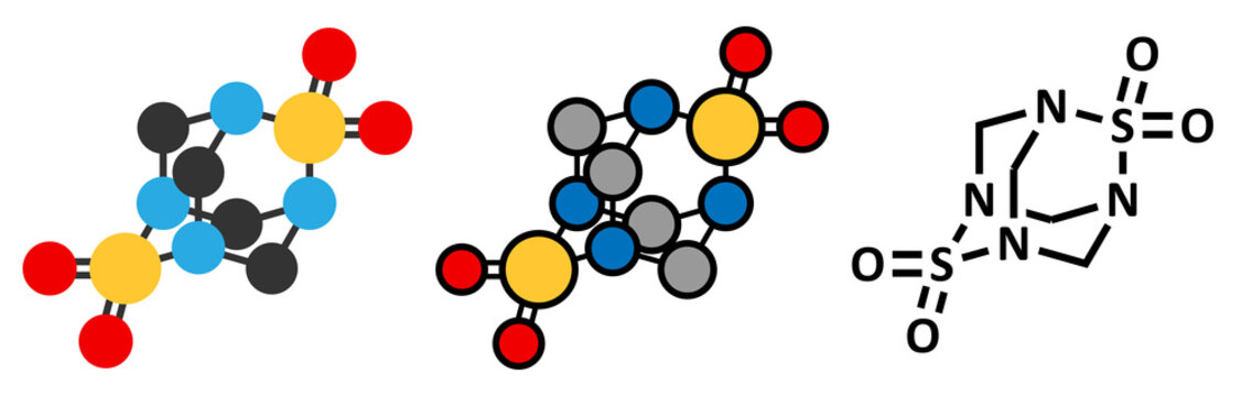 Tetramethylenedisulfotetramine (TETS) rodenticide molecule.