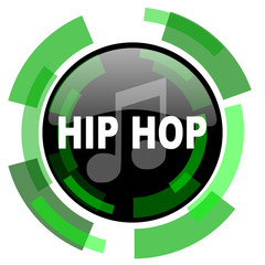 hip hop icon, green modern design isolated button, web and mobile app design illustration
