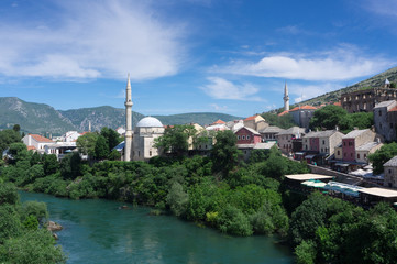 Fototapeta na wymiar Mostar's old town, Bosnia and Herzegovina