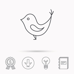 Bird with beak icon. Social media concept sign.