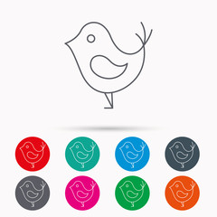 Bird with beak icon. Social media concept sign.