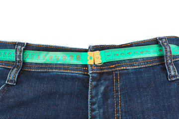 Jeans and measuring tape - slimming concept