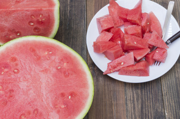 sandia, trozos de sandia
