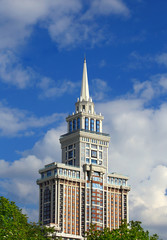 Buildings top with spire