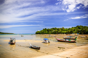 Fototapeta na wymiar Rawai beach at low tide, Phuket, Thailand