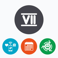 Roman numeral seven icon. Roman number seven sign.