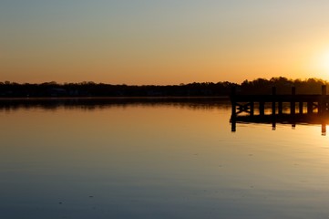 Sunrise at the Dock on the River