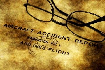 Aircraft accident report grunge concept