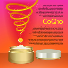 Skin Cream with Coenzyme Q10. Place for Text.
