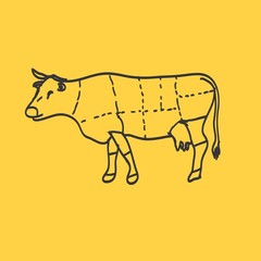 Cuts of beef vector illustration