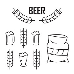 Vector elements for vintage beer festival labels and emblems