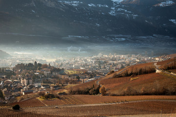 Views of Sierre and the Alps from Crans-Montana, Switzerland