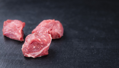 Chopped Beef Steak on a slate slab