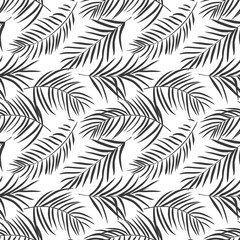 tropical palm leaves isolated on white. Seamless pattern