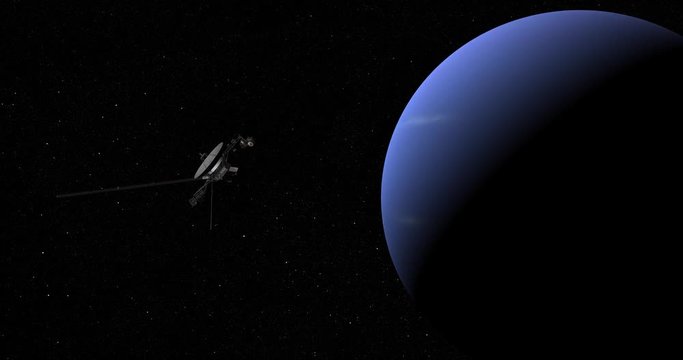 Voyager spacecraft making a close pass of Neptune. Data: NASA/JPL.