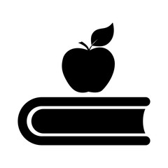 book with apple icon on white background
