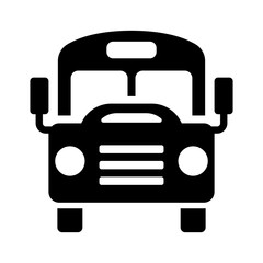 school bus simple icon on white background