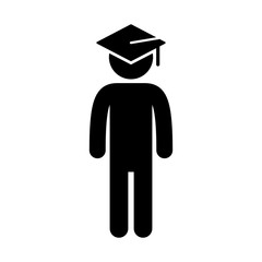 graduating student icon on white background