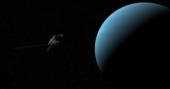 Voyager spacecraft making a close pass of Uranus. Data: NASA/JPL.