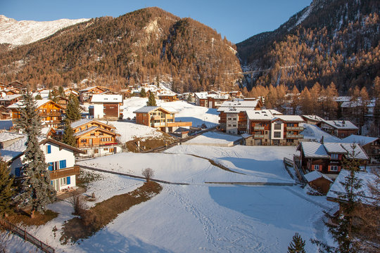 Scenic views from the mountain village of Zermatt, Switzerland