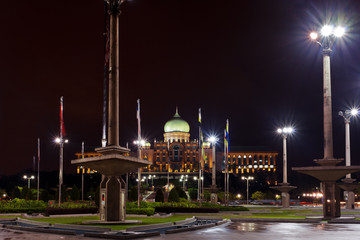 Fototapeta na wymiar The House of the Prime Minister of Malaysia in Putrajaya, as seen by night 