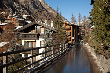 Scenic views from the mountain village of Zermatt, Switzerland