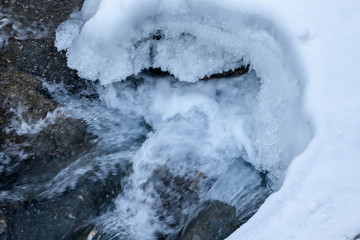 Fototapeta na wymiar Frozen water; ice on the river