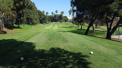 Fototapeta na wymiar Golf course with green grass