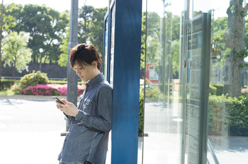 Young men are waiting for her outside