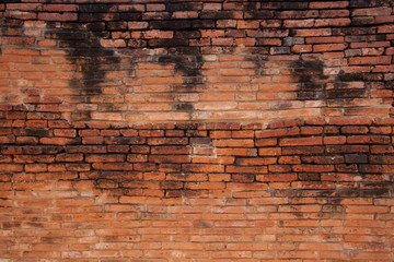 Old Brick Wall at Chaiwatthanaram Temple in ayutthaya historical park thailand
