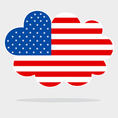 USA cloud shaped flag