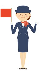 バスガイド　女性　全身　働く人々
