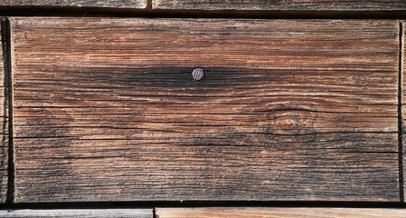 Nailed old wooden plank