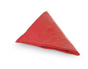 red paper napkin on white