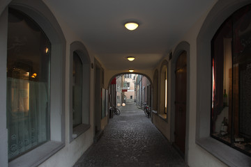 Narrow alley in Luzern, Switzerland