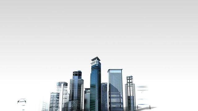 Construction building city skyline and make city in animation.2