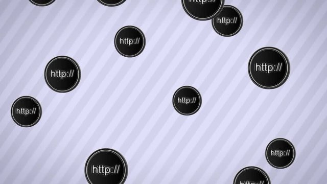 Falling "http://" icons. Looping. Alpha channel.