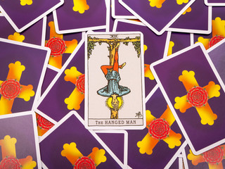 Tarot cards Tarot, the hanged man  card - 111469599