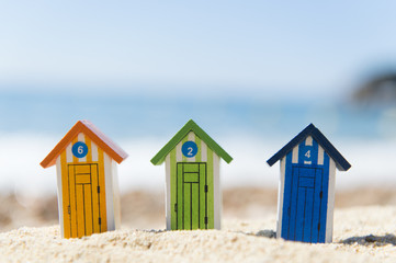 Colorful beach huts