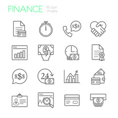 Banking line icons
