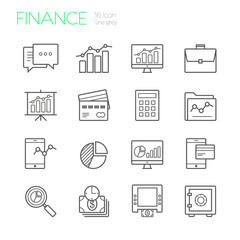Banking line icons