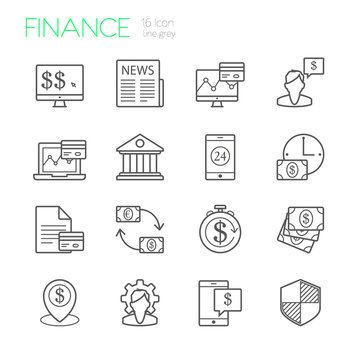 Banking line icons