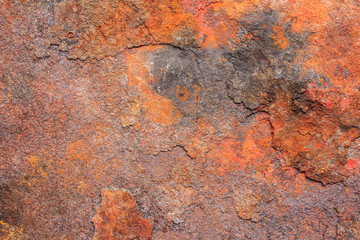 Rusty dirty iron metal plate background. Old rusty metal. Red rusted metal with copy space for text or image.