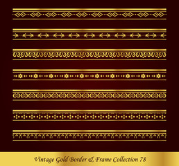 Vintage Gold Border Frame Vector Collection 78