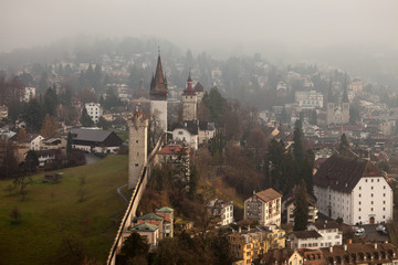 Musegg Wall and Towers in Luzern, Switzerland