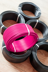 Fototapeta na wymiar set colored electric cable