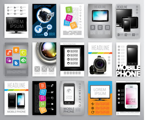 set of flayers design template